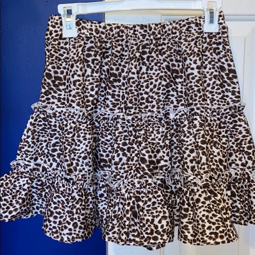 Cheetah print ruffle skirt